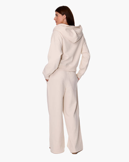 CloudSoft Zip Up Hoodie in Bone  - TKEES