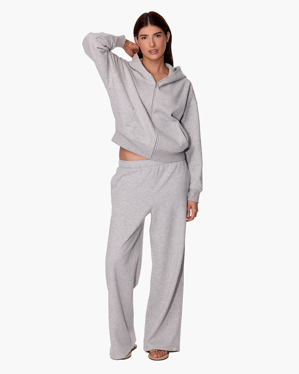 CloudSoft Zip Up Hoodie in Heather Grey  - TKEES