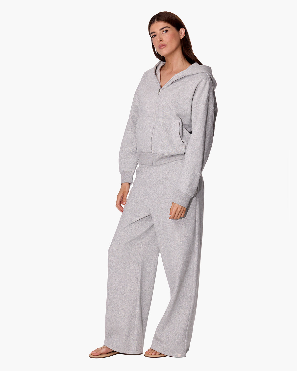 CloudSoft Zip Up Hoodie in Heather Grey  - TKEES