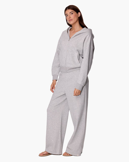 CloudSoft Zip Up Hoodie in Heather Grey  - TKEES