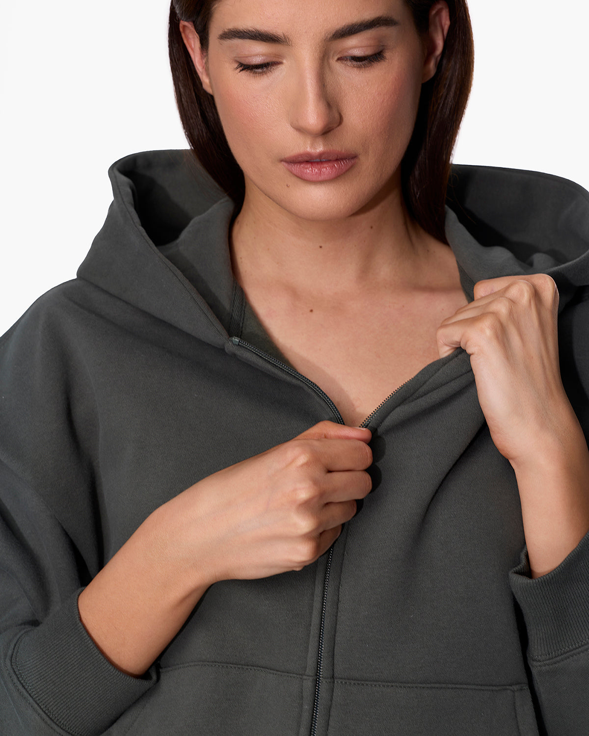 CloudSoft Zip Up Hoodie in Green  - TKEES