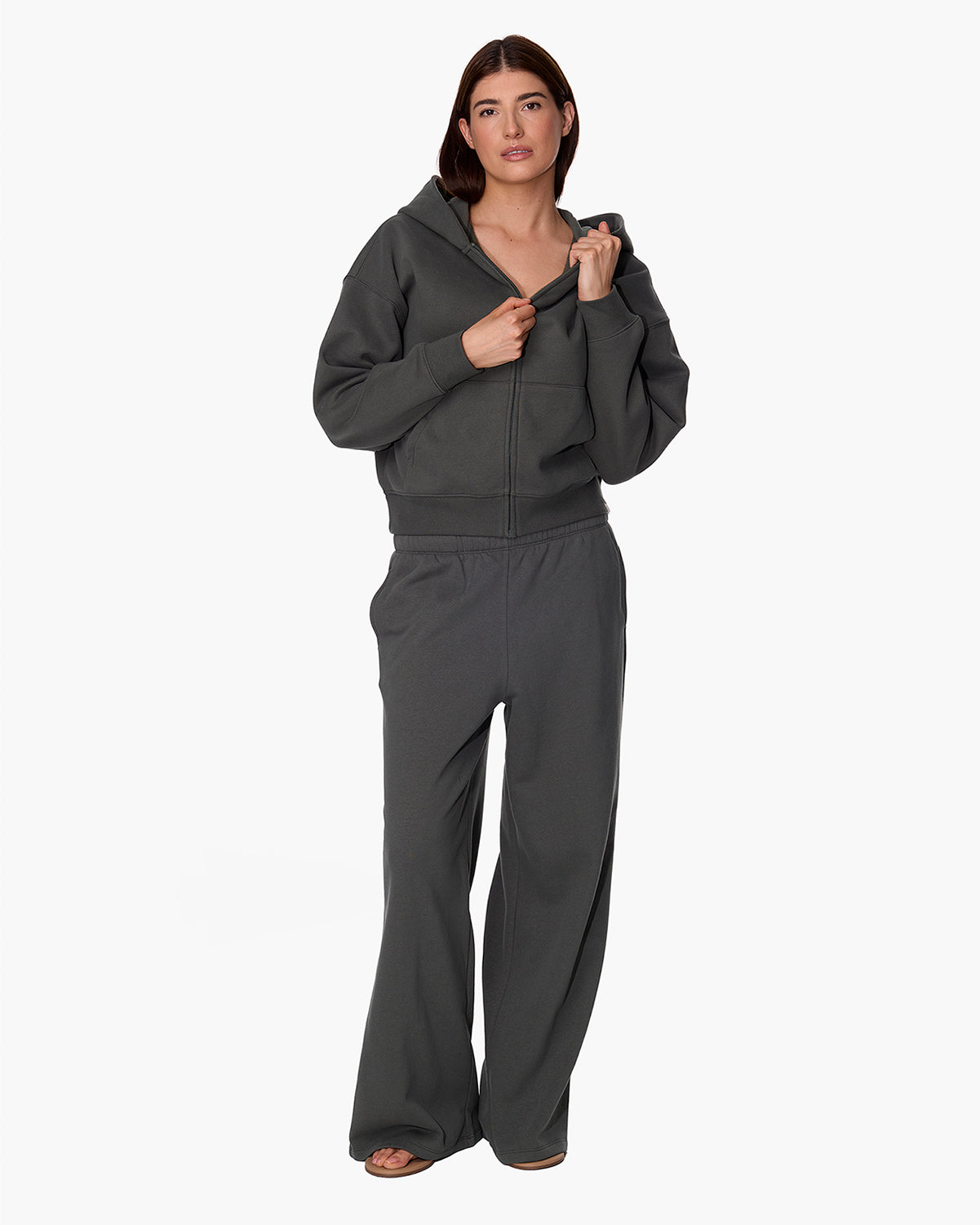 CloudSoft Zip Up Hoodie in Green  - TKEES