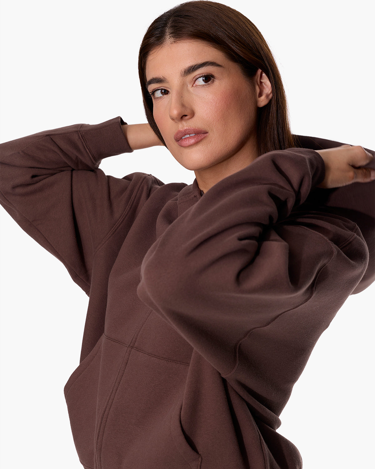 CloudSoft Zip Up Hoodie in Dark Chocolate  - TKEES