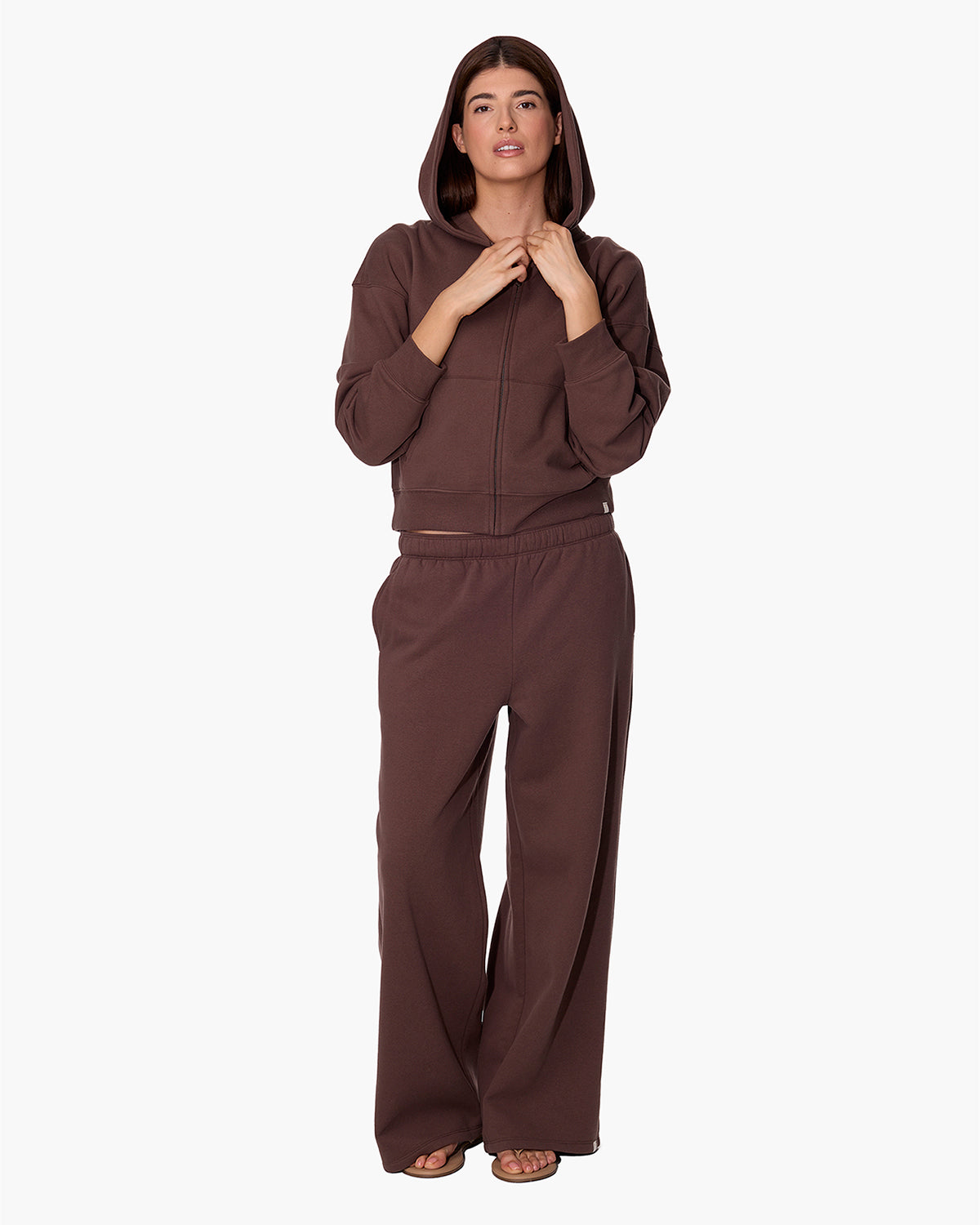 CloudSoft Zip Up Hoodie in Dark Chocolate  - TKEES