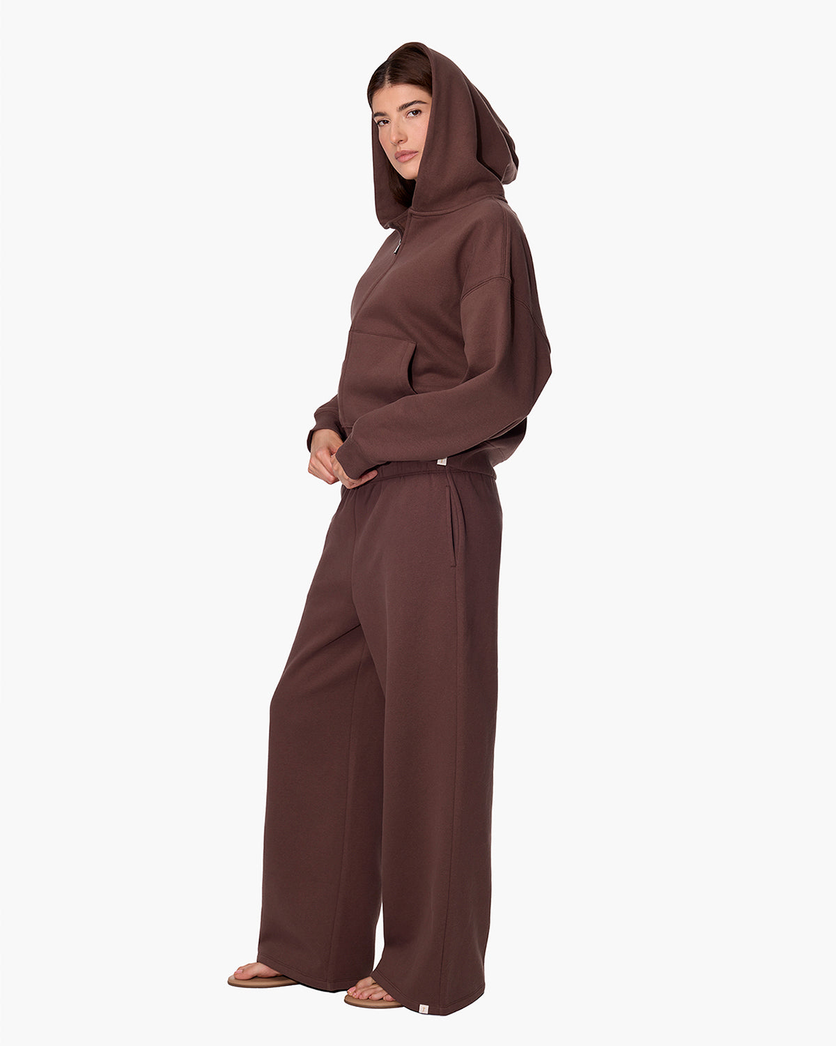 CloudSoft Zip Up Hoodie in Dark Chocolate  - TKEES