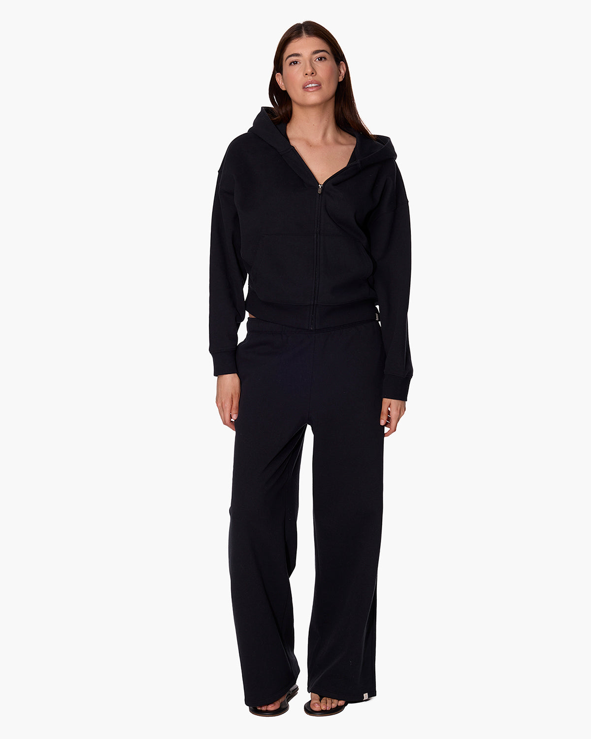 CloudSoft Zip Up Hoodie in Black  - TKEES