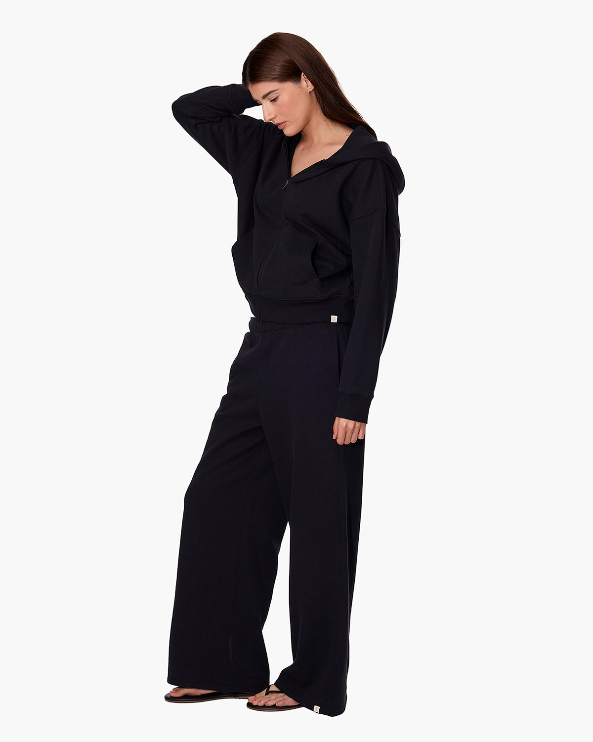 CloudSoft Zip Up Hoodie in Black  - TKEES