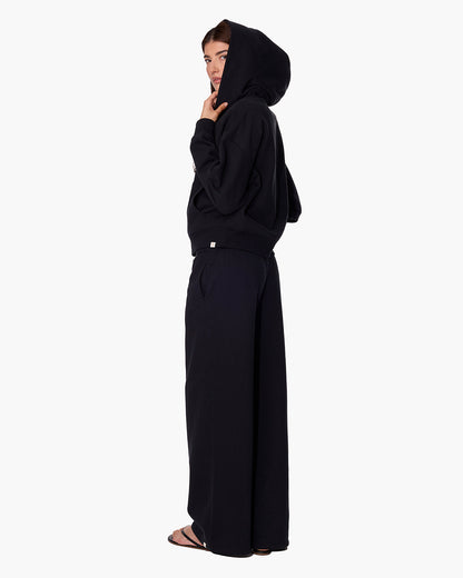 CloudSoft Zip Up Hoodie in Black  - TKEES