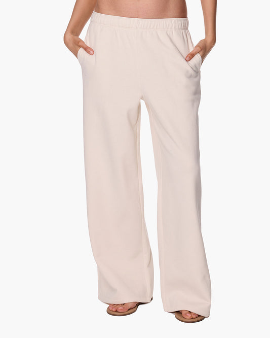 CloudSoft Wide Leg Jogger Bone  - TKEES