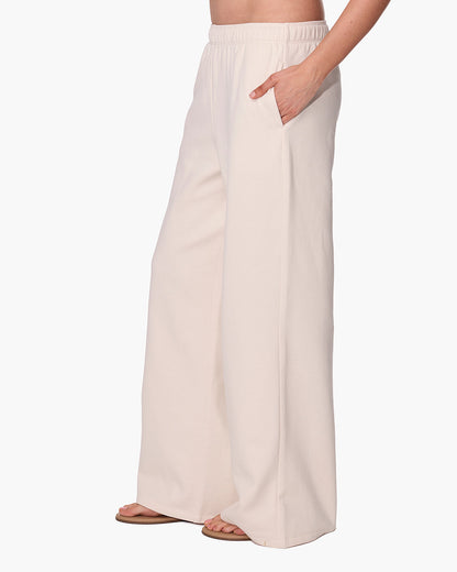 CloudSoft Wide Leg Jogger Bone  - TKEES