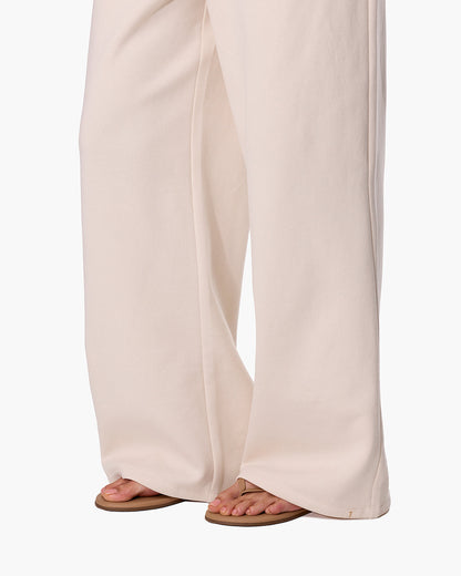 CloudSoft Wide Leg Jogger Bone  - TKEES