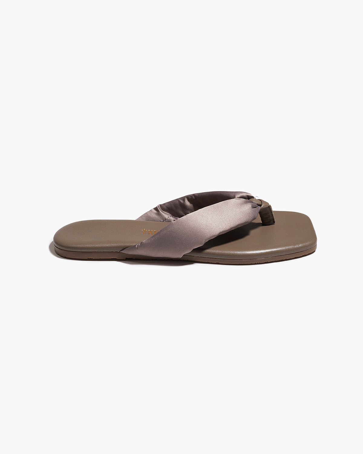 Lennon Leather Flip Flops in Pewter - TKEES