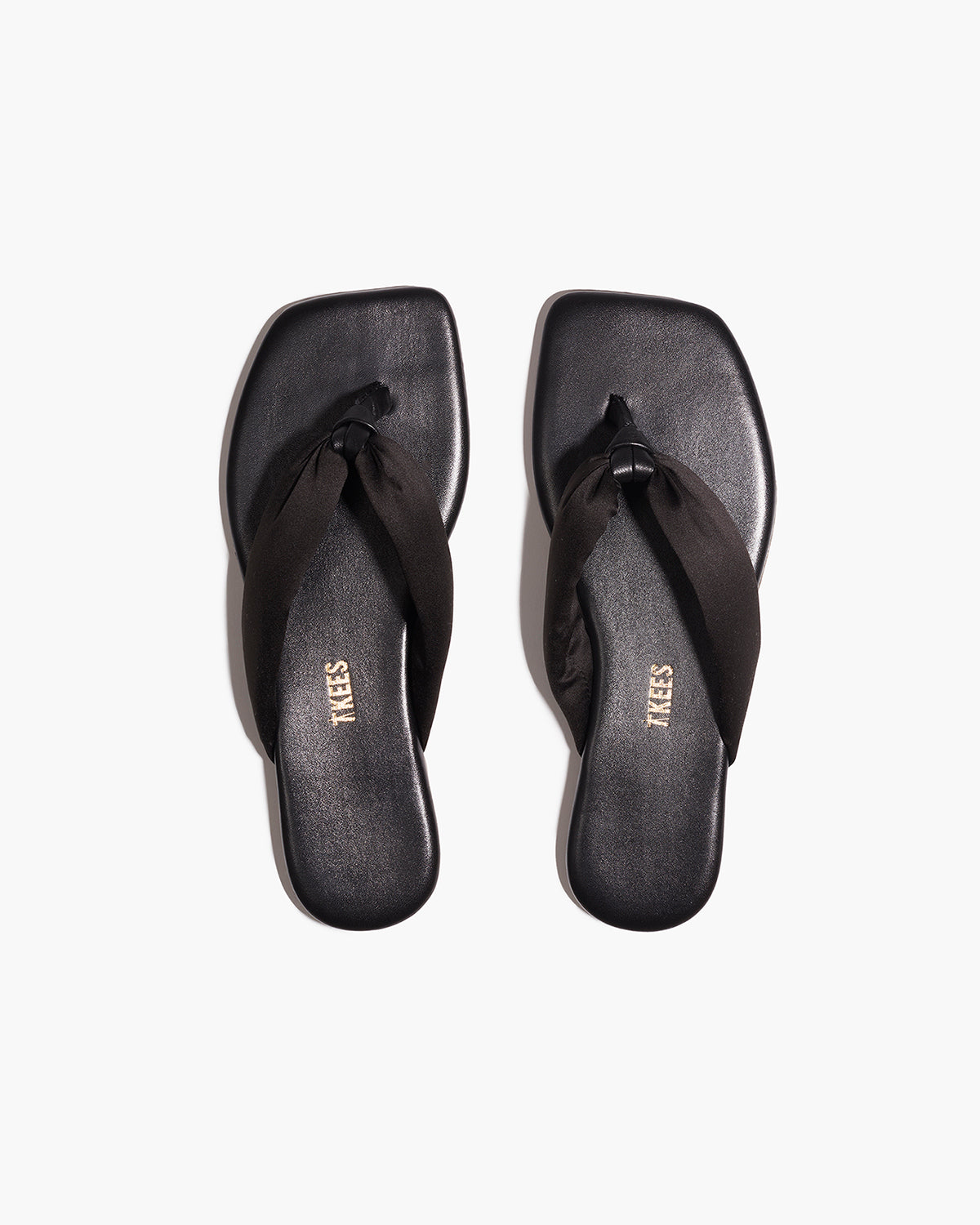 Lennon Leather Flip Flops in Sable - TKEES