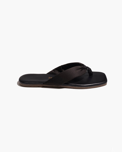 Lennon Leather Flip Flops in Sable - TKEES