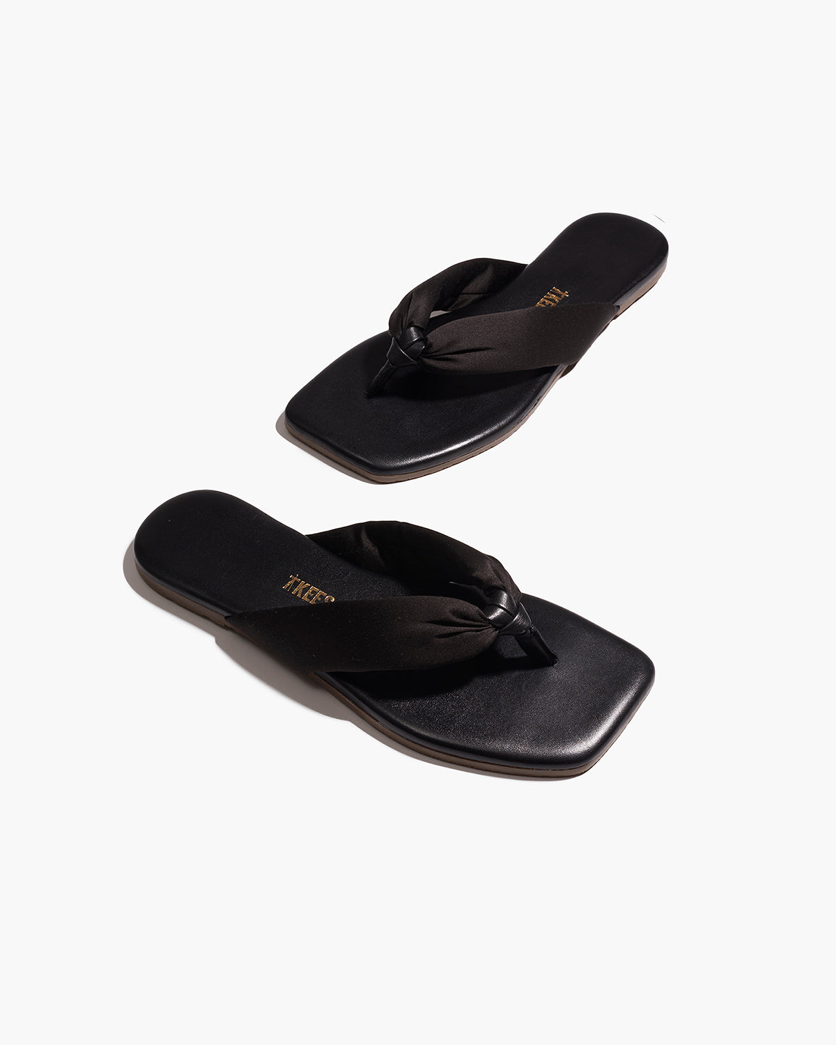Lennon Leather Flip Flops in Sable - TKEES