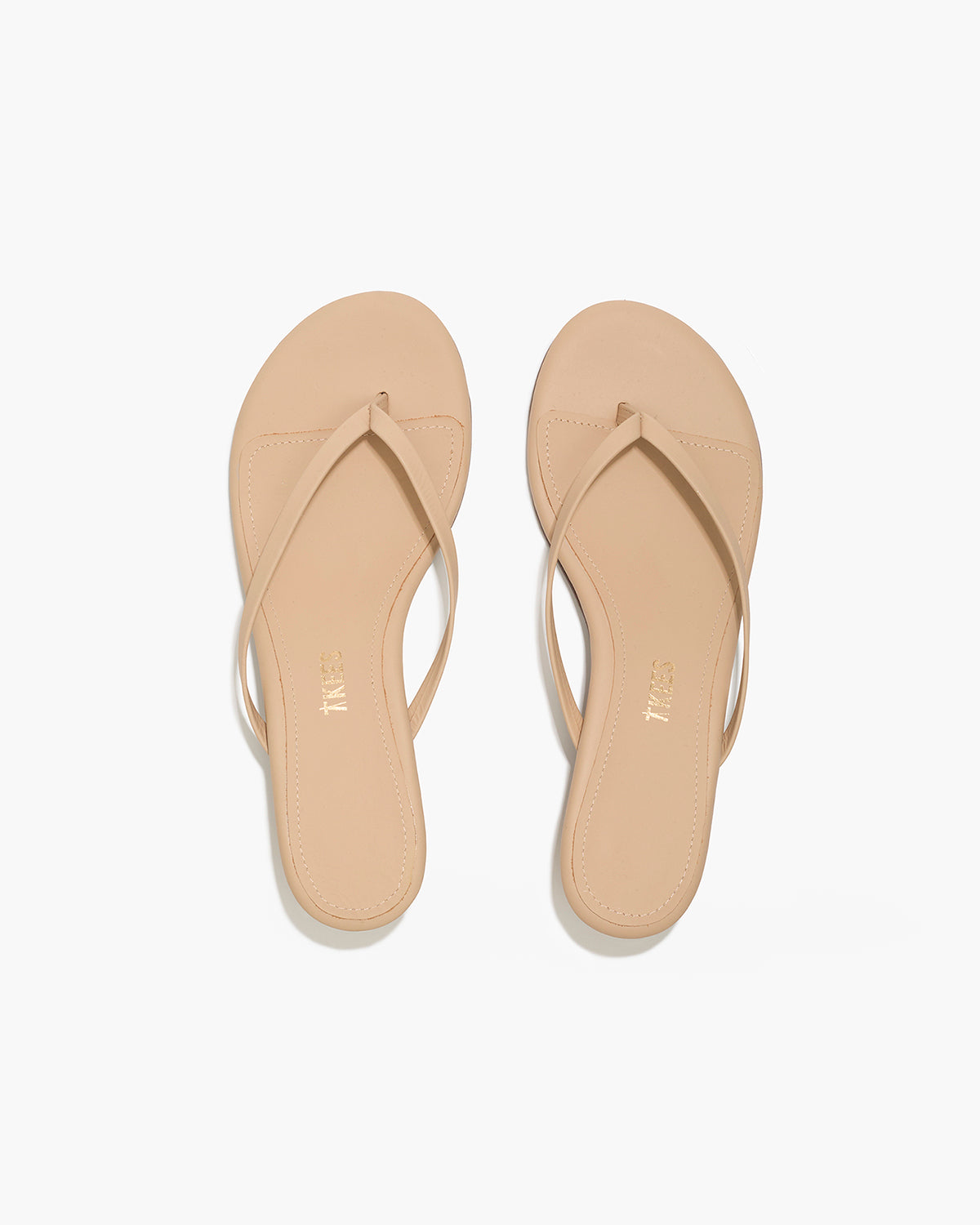 Julia Leather Flip Flops in Sunkissed - TKEES