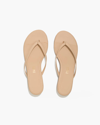 Julia Leather Flip Flops in Sunkissed - TKEES