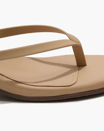 Julia Leather Flip Flops in Sunkissed - TKEES