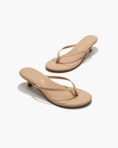 Julia Leather Flip Flops in Sunkissed - TKEES
