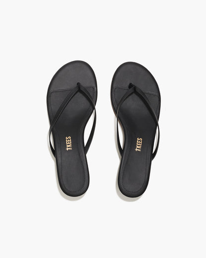 Julia Leather Flip Flops in Sable - TKEES