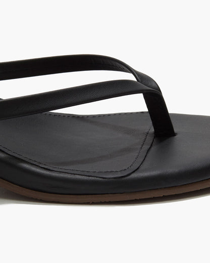 Julia Leather Flip Flops in Sable - TKEES