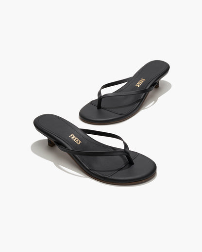 Julia Leather Flip Flops in Sable - TKEES
