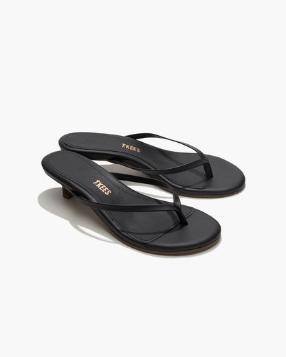 Julia Leather Flip Flops in Sable - TKEES