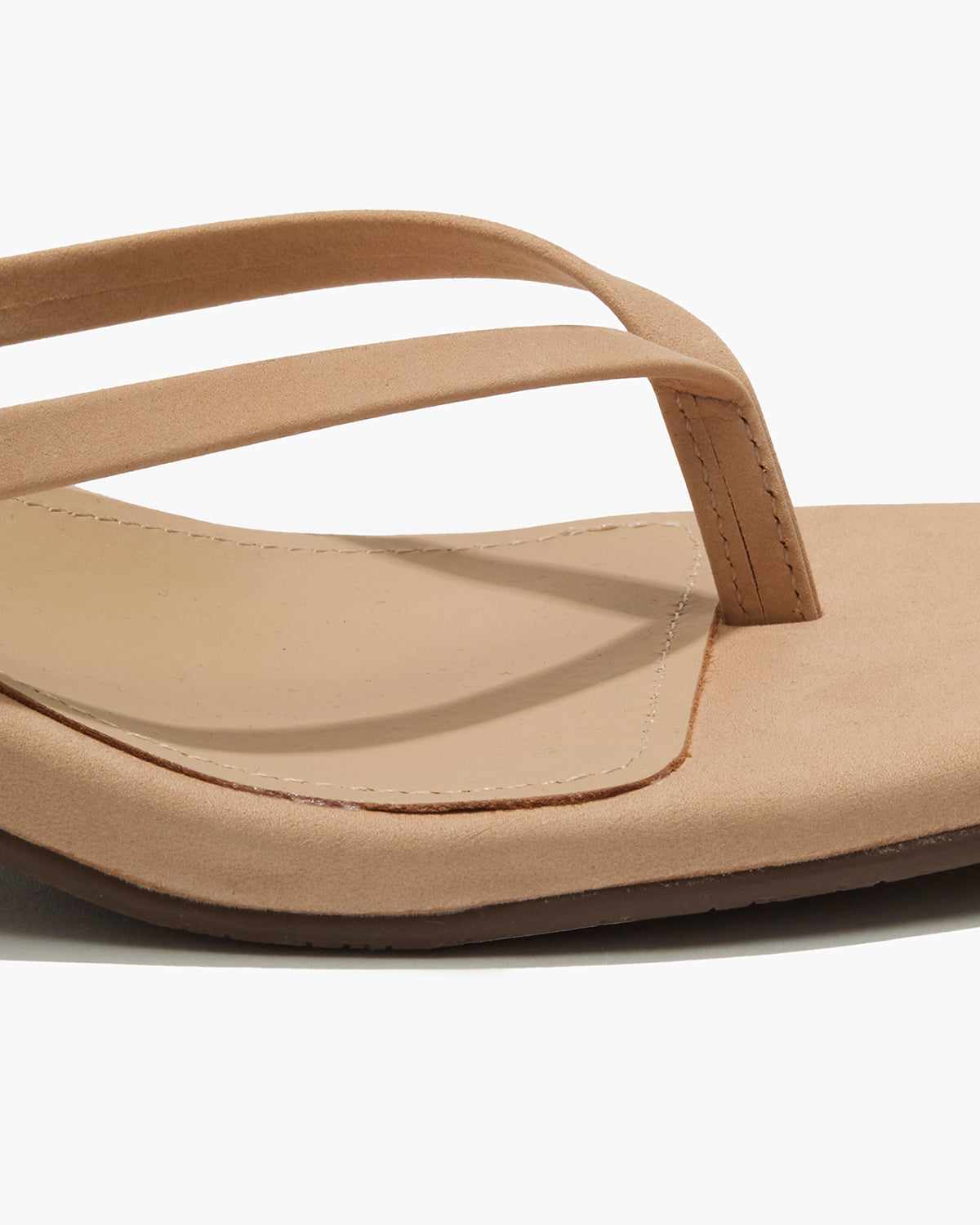 Square Toe Julia Suede Flip Flops in Sunkissed - TKEES
